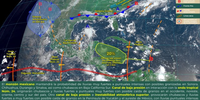 Para hoy se pronostican lluvias intensas alrededor del país En Tabasco