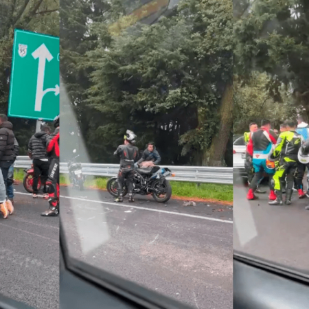 Motociclistas se accidentan en la México-Cuernavaca