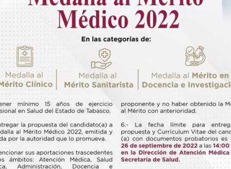 Convocan a participar en la Medalla al Mérito Médico 2022