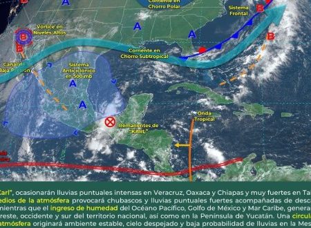 “Karl” ocasionará lluvias puntuales intensas alrededor del país