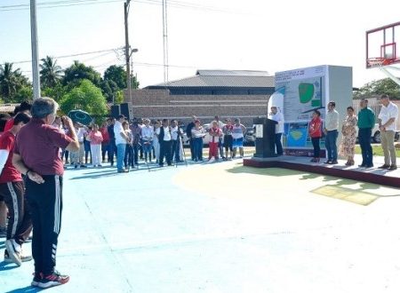 Inauguran remodelación de Unidad Deportiva en Las Flores, Paraíso
