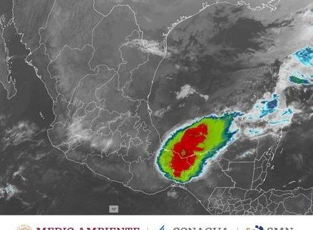 Se pronostican para este lunes lluvias intensas en Veracruz, y muy fuertes para Chiapas, Oaxaca y Tabasco
